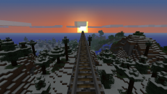 Railroad into the sunset