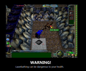 Warning! Laserbathing can be dangerous to your health.