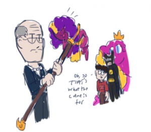 slimebaby gets stuck and alfred has to pry her off