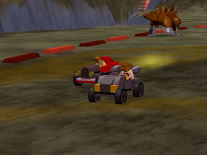 LEGO Racers 2 - Johnny Thunder in his Lego Racers 1 Car